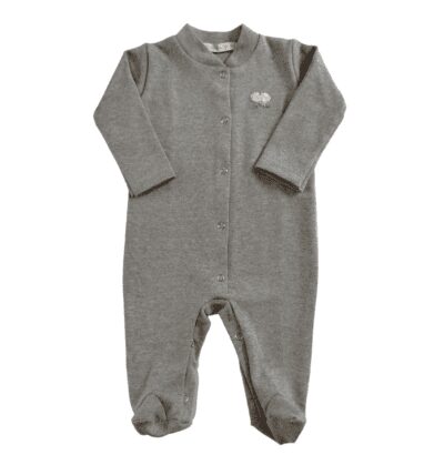 Sil Macacão Suede Gola Padre com Aplicação