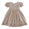 Vestido Pregas Manga Laço