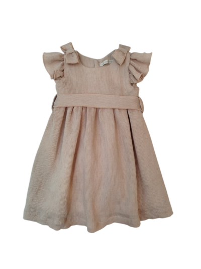 Conj. Vestido Bebe Plissado Laço