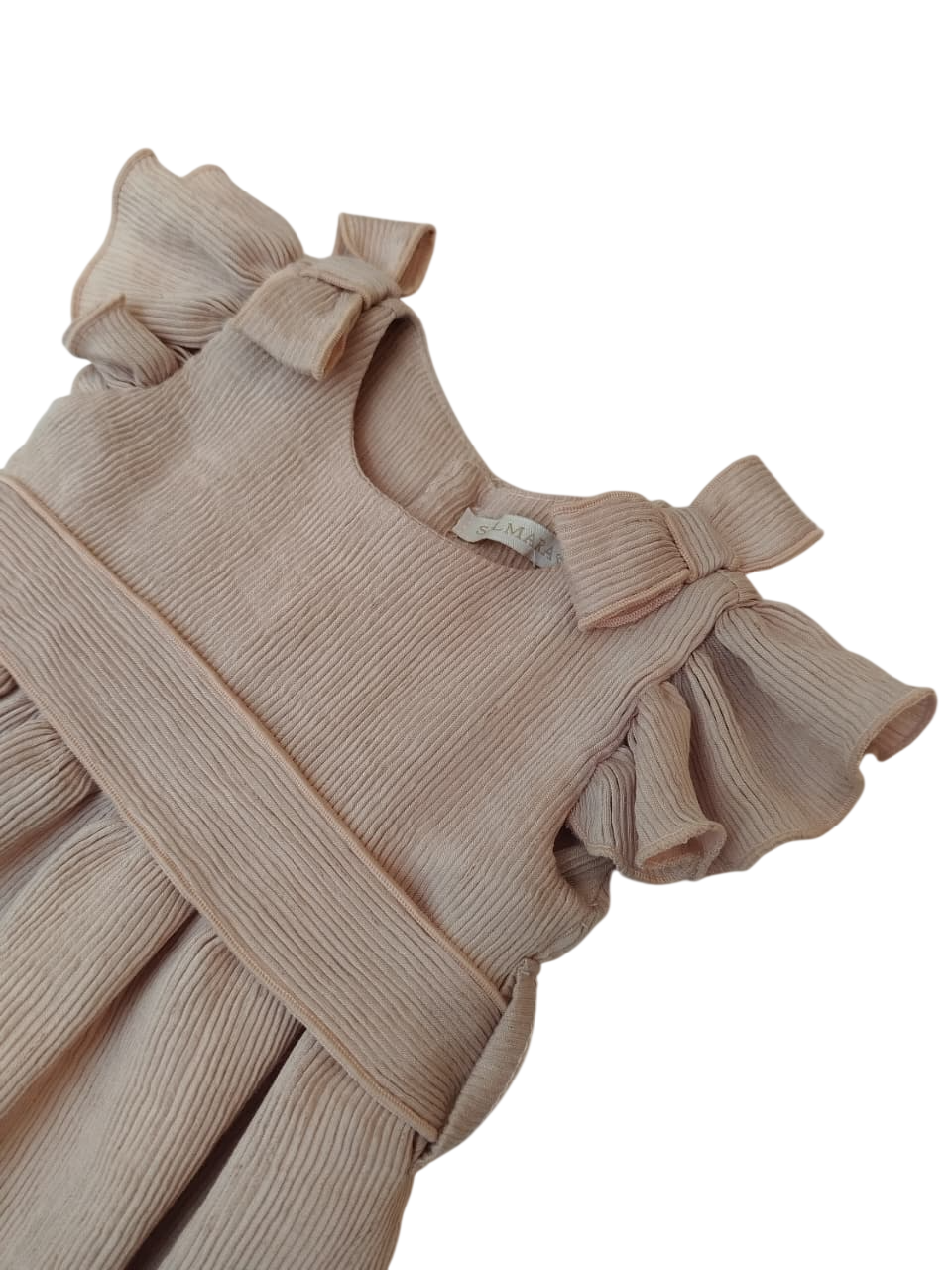 Conj. Vestido Bebe Plissado Laço - Imagem 3