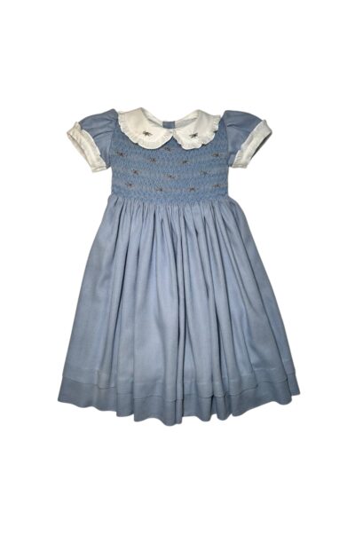 Vestido Smok Cerejeira Azul Claro