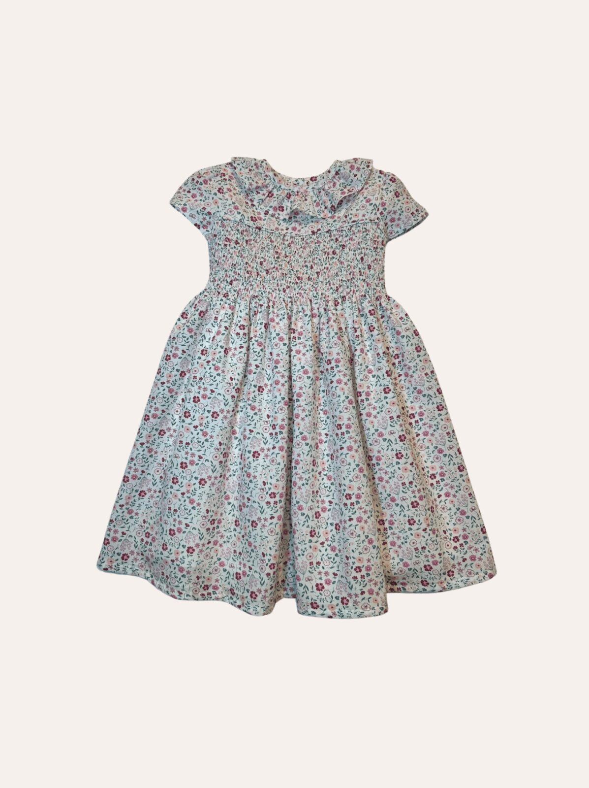 Vestido Laura Gola Babado Floral Lilás