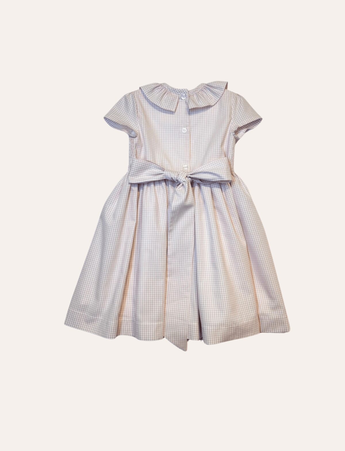 Vestido Laura Gola Babado Xadrez Rosa - Imagem 3
