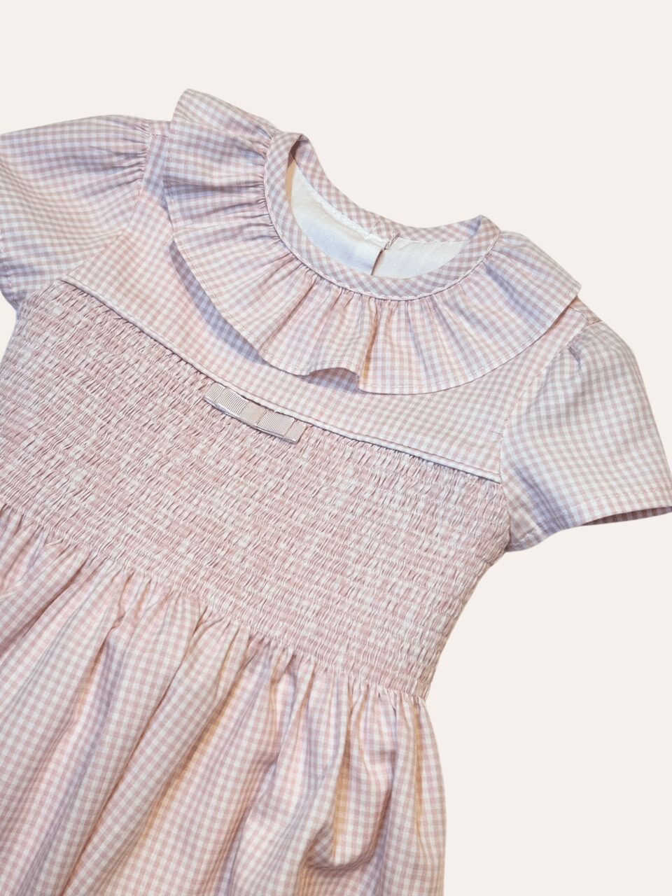 Vestido Laura Gola Babado Xadrez Rosa - Imagem 2