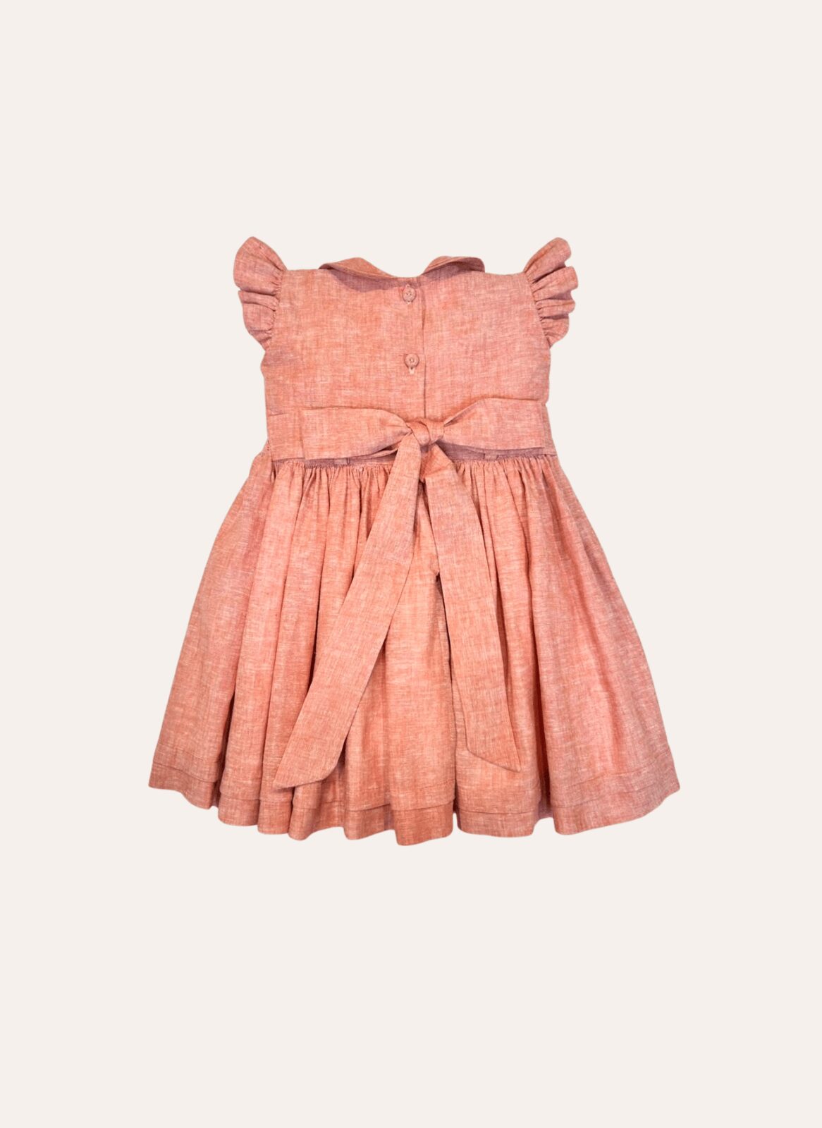 Vestido Faixa Smok Aquarelado Laranja - Imagem 3