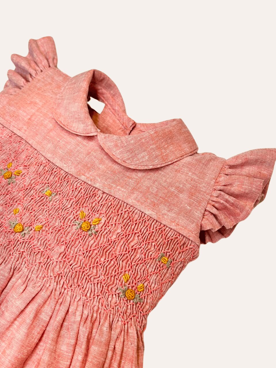 Vestido Faixa Smok Aquarelado Laranja - Imagem 2