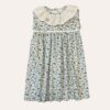 Vestido Ponto Palito Flores Azul