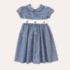 Vestido Faixa Smok Xadrez Marinho