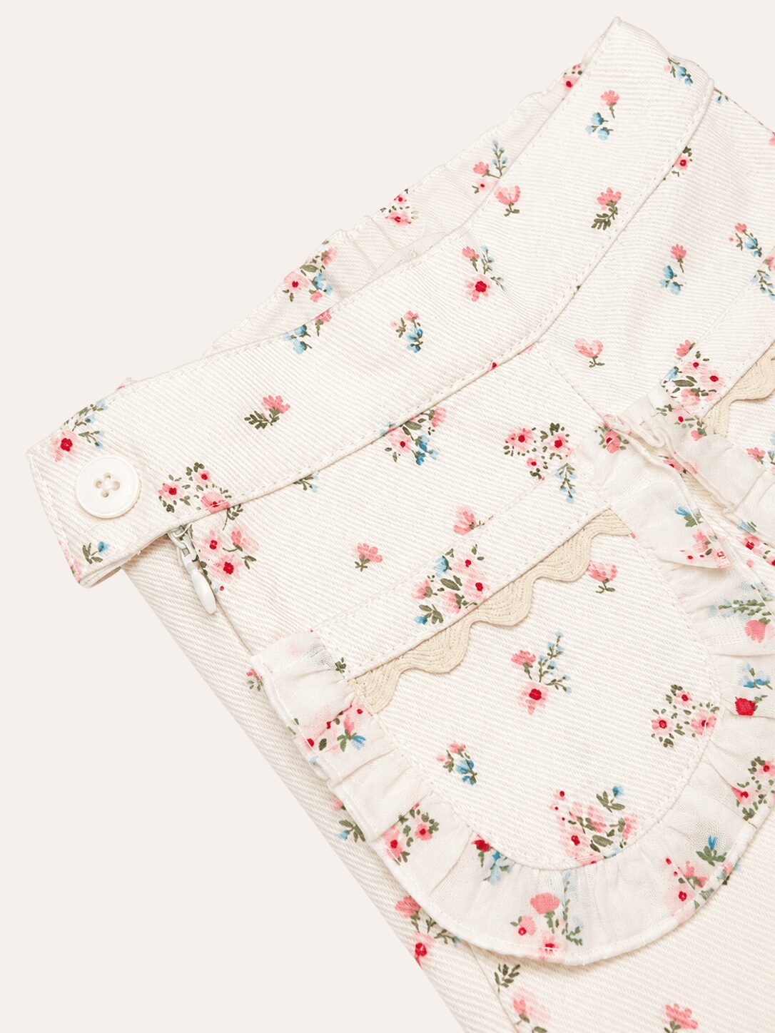 Calça Floral Pétalas Cru - Imagem 2