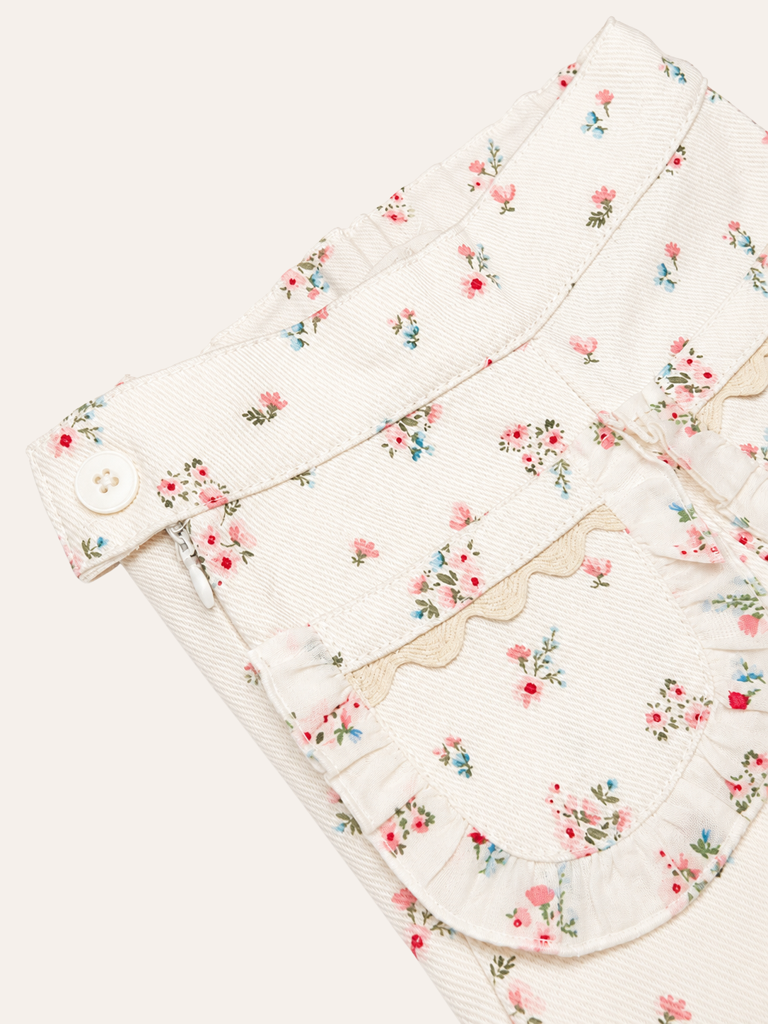 Calça Floral Pétalas Cru - Imagem 2