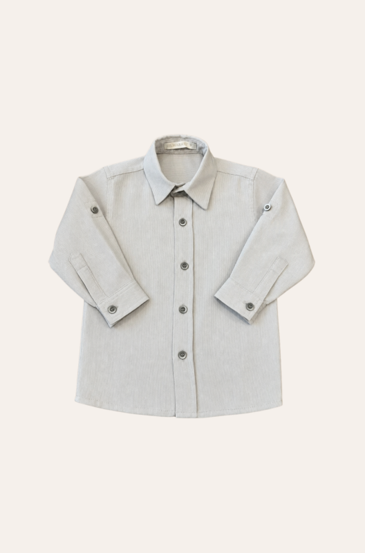 Camisa Básica Maquinetado Cinza