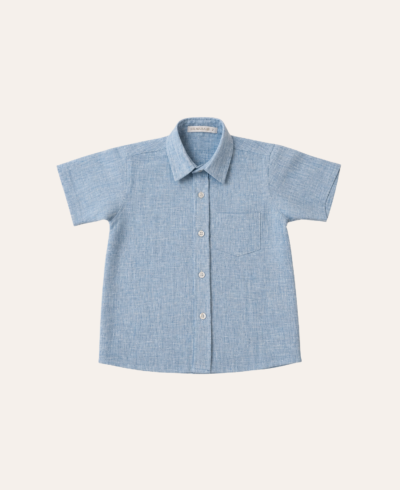 Camisa m/c com bolso azul