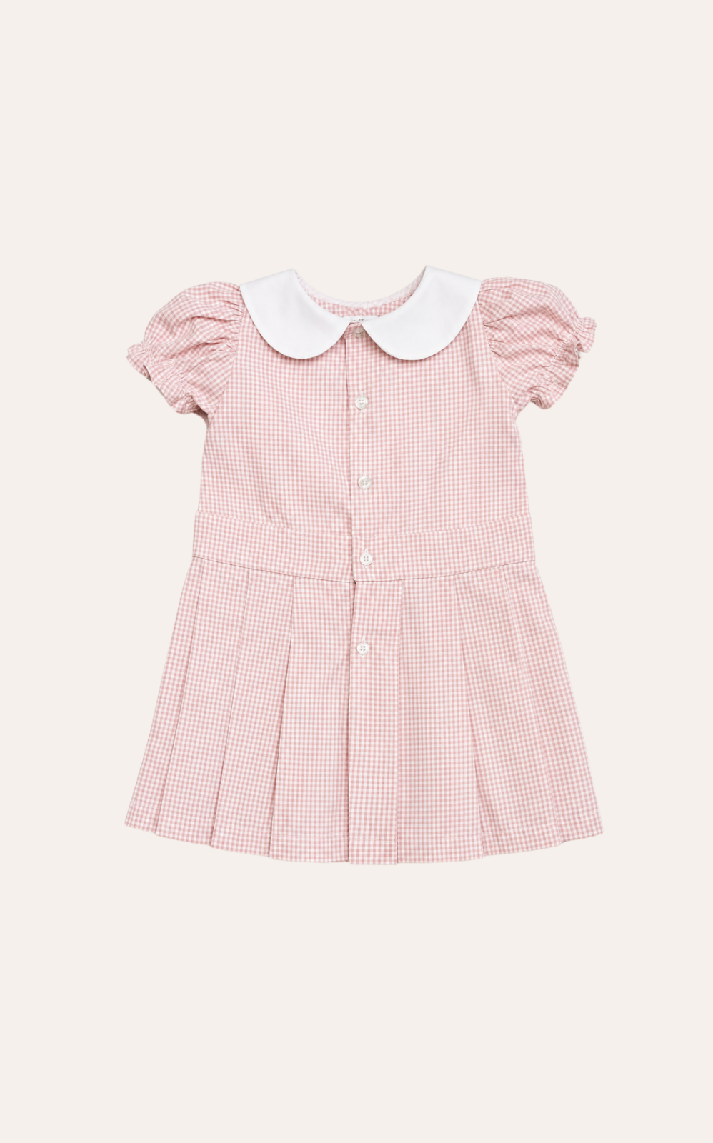 Vestido Xadrez Saia Pregas Rosa - Imagem 3