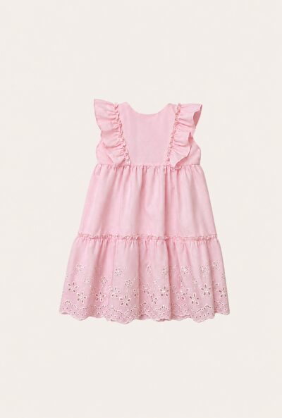 Vestido Lese Pétalas Rosa
