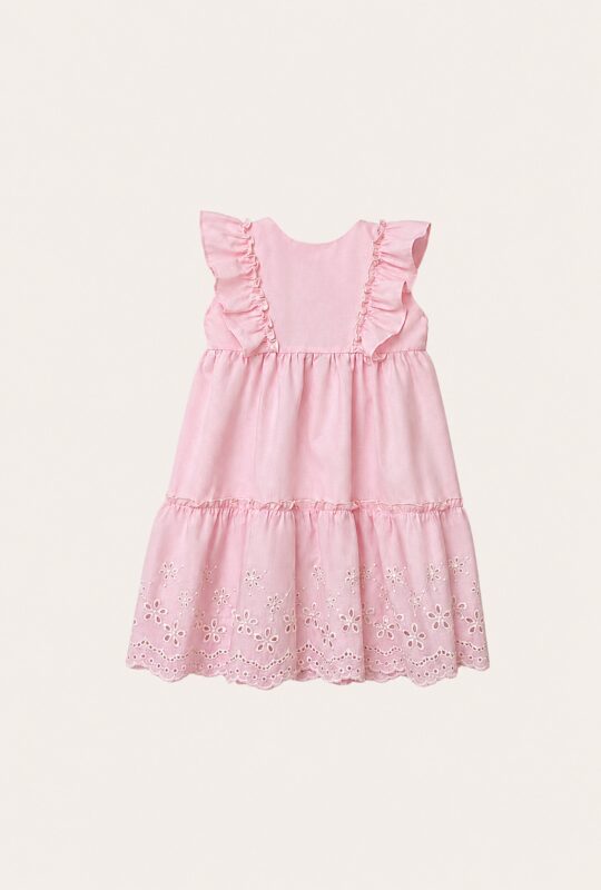 Vestido Lese Pétalas Rosa