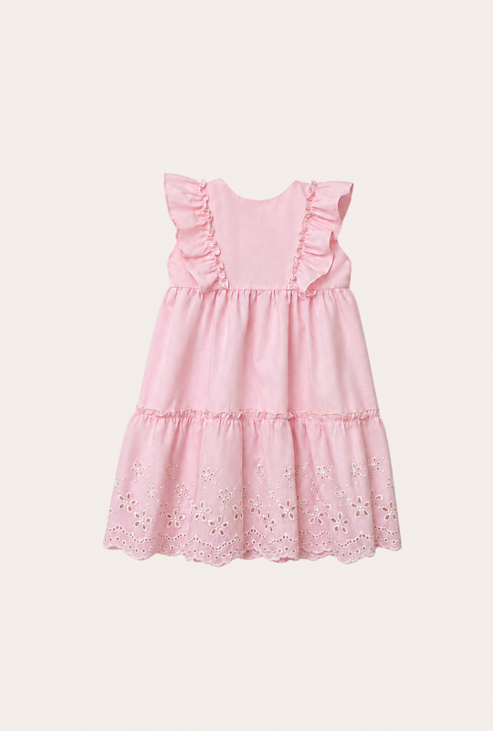 Vestido Lese Pétalas Rosa