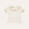 Camiseta Babadinho Floral Pétalas Cru