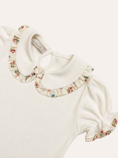 Camiseta Babadinho Floral Pétalas Cru - Imagem 2
