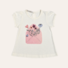 Camiseta Carta Flores Cru