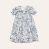 Vestido Lastex Floral Pássaros Azul