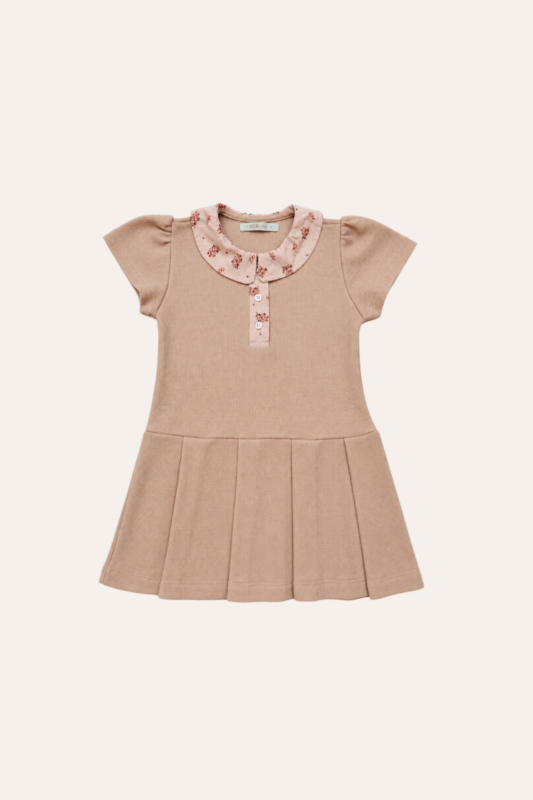 Vestido Polo Saia Pregueada Rosê