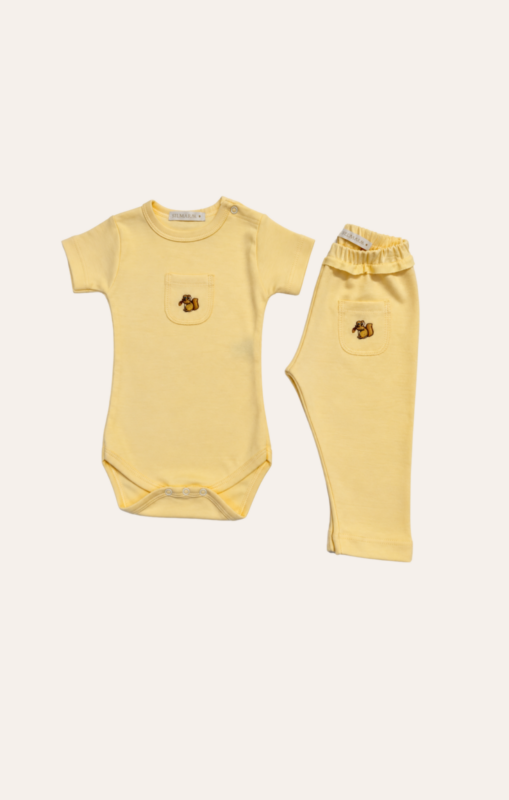 Conjunto Body m/c Esquilo Amarelo