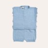 Conjunto Curto Canelado Azul