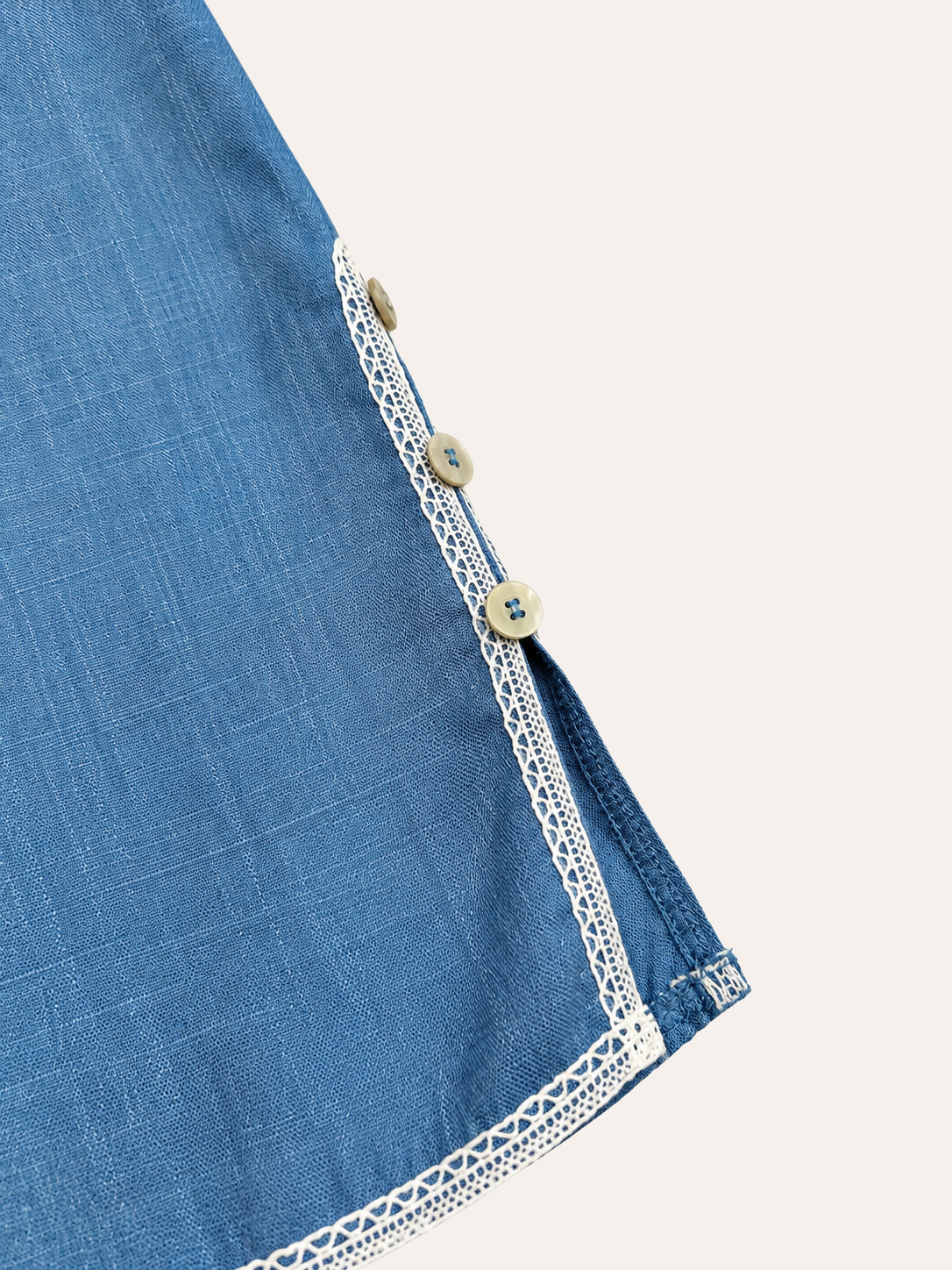 Calça Pescador Renda Azul Jeans - Imagem 3
