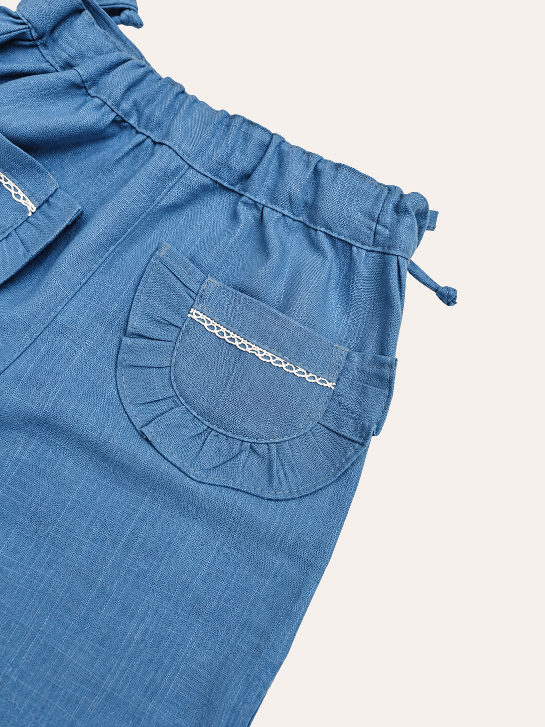Calça Pescador Renda Azul Jeans - Imagem 4