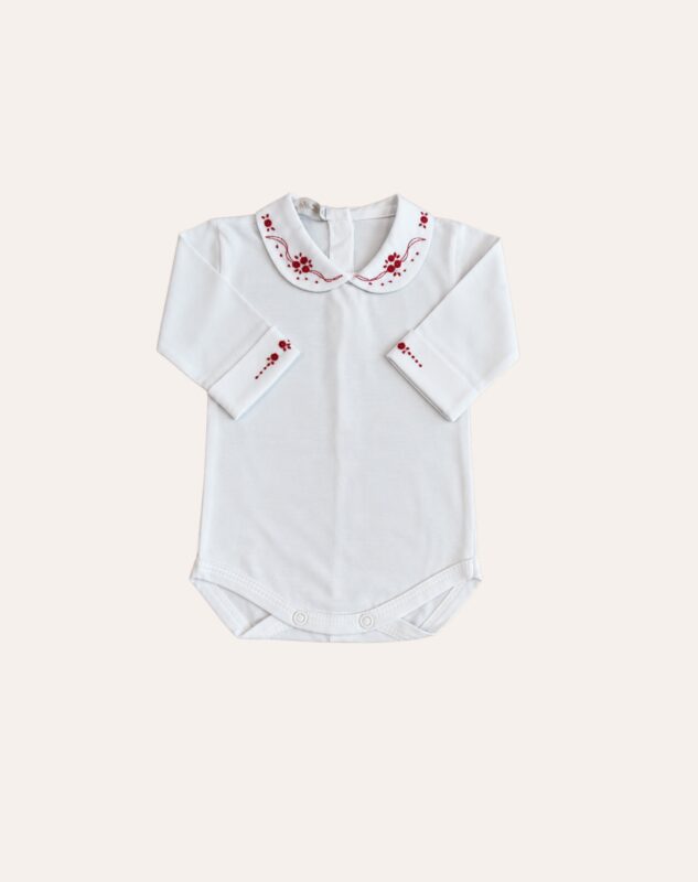 Body Redondo Flor Vermelho