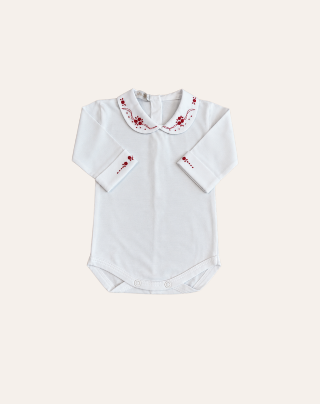 Body Redondo Flor Vermelho