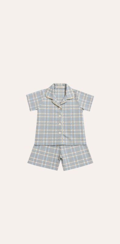 Pijama Curto Vies Azul c/ Bege