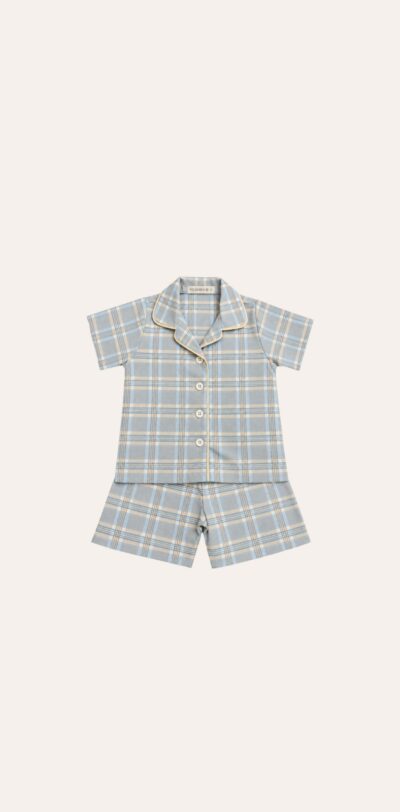 Pijama Curto Vies Azul c/ Bege