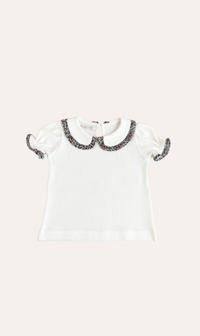 Camiseta Babadinho Floral Verbena Cru