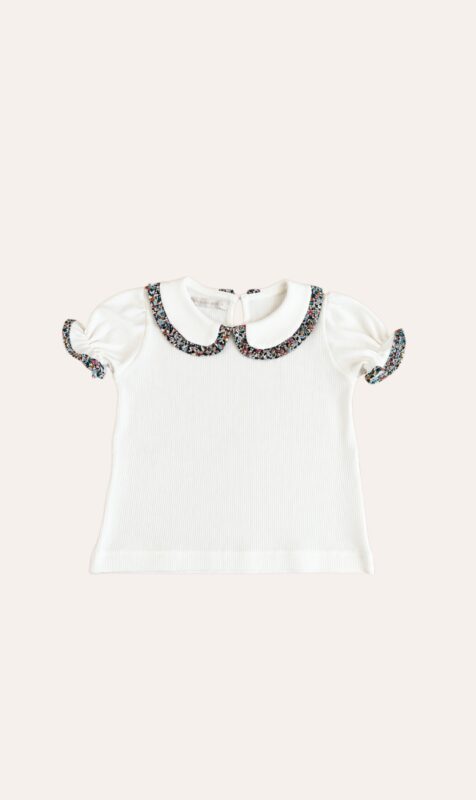 Camiseta Babadinho Floral Verbena Cru