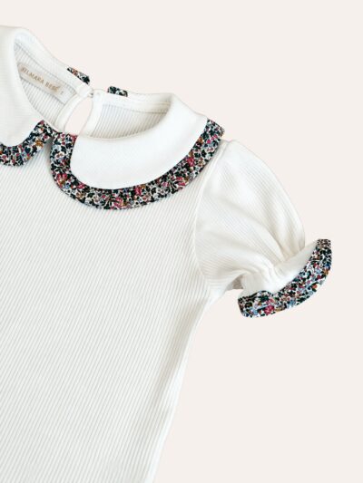 Camiseta Babadinho Floral Verbena Cru - Imagem 2