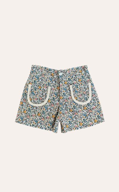 Shorts Bolso Viés Floral Verbena