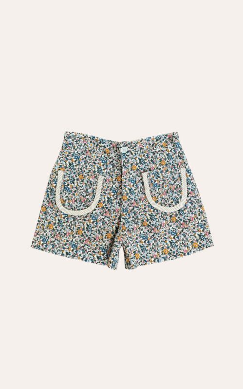 Shorts Bolso Viés Floral Verbena