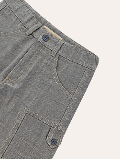 Bermuda Recorte Martingale Azul Jeans - Imagem 2