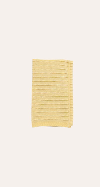 Manta Trançado Friso Amarelo