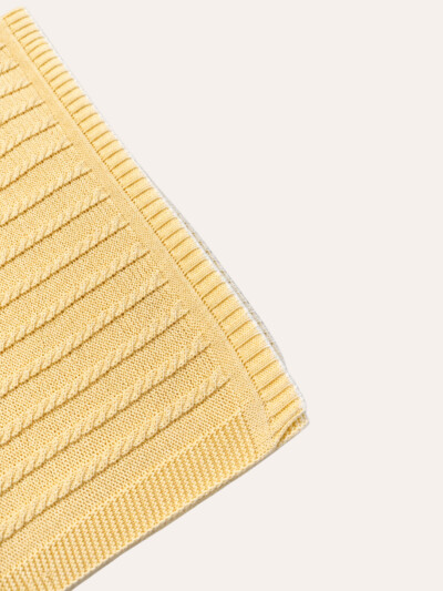 Manta Trançado Friso Amarelo - Imagem 3